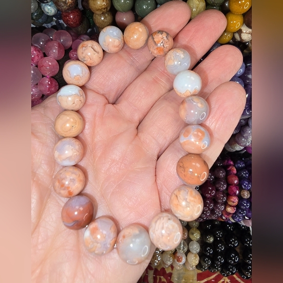 10mm Pink Petal Agate - Picture 6 of 6